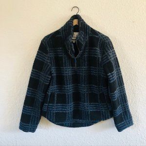 Black & Navy Cozy Half Zip Pullover